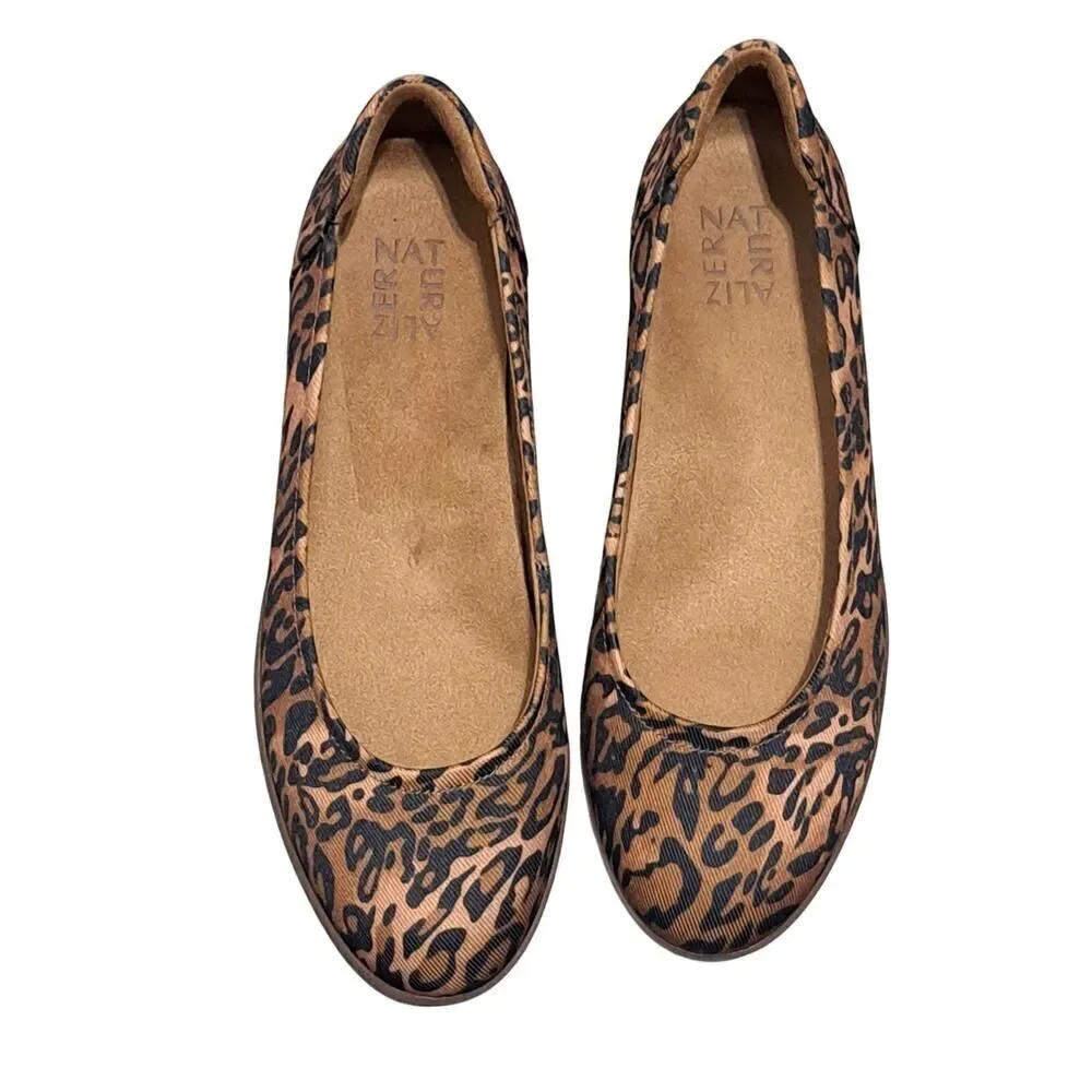 Naturalizer Balletcore Flexy Ballet Flat Stylish Slip On Leopard Print Size 9W